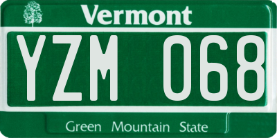 VT license plate YZM068