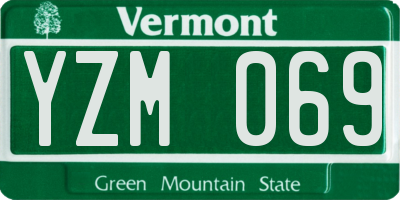 VT license plate YZM069