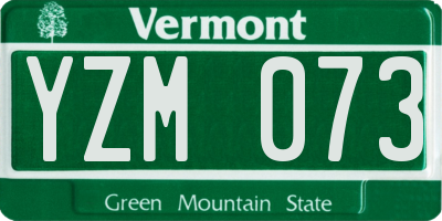 VT license plate YZM073