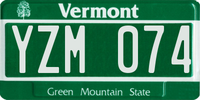 VT license plate YZM074