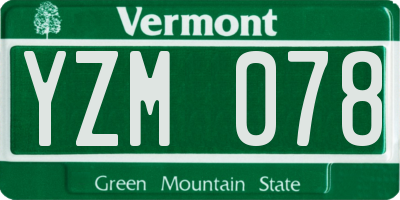 VT license plate YZM078