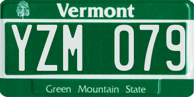 VT license plate YZM079