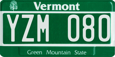 VT license plate YZM080