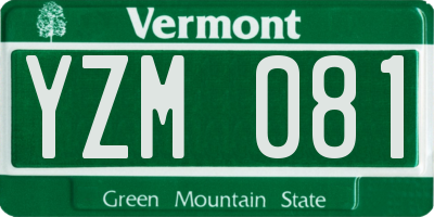 VT license plate YZM081