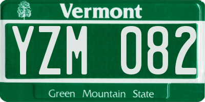 VT license plate YZM082