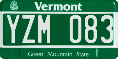 VT license plate YZM083