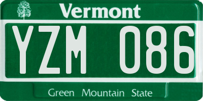 VT license plate YZM086
