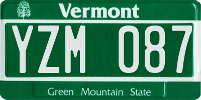 VT license plate YZM087