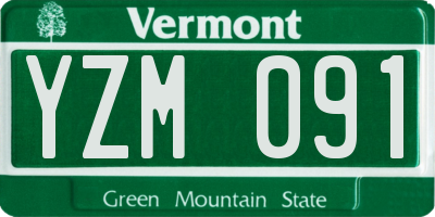 VT license plate YZM091