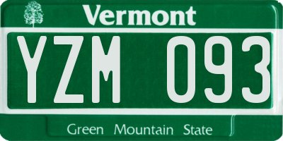 VT license plate YZM093