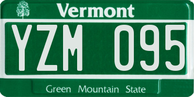 VT license plate YZM095