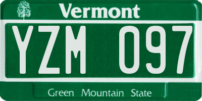 VT license plate YZM097