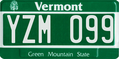 VT license plate YZM099