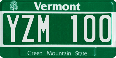 VT license plate YZM100