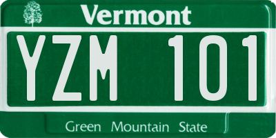 VT license plate YZM101
