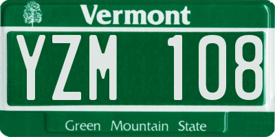 VT license plate YZM108