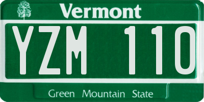 VT license plate YZM110