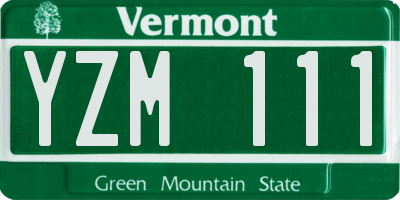 VT license plate YZM111