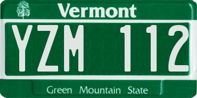 VT license plate YZM112