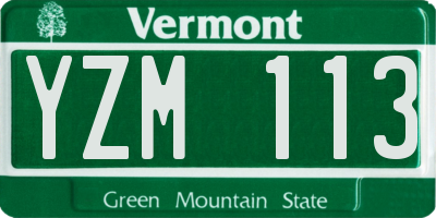 VT license plate YZM113
