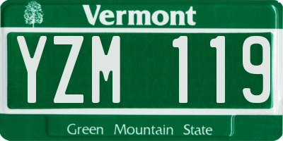 VT license plate YZM119