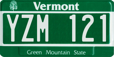 VT license plate YZM121