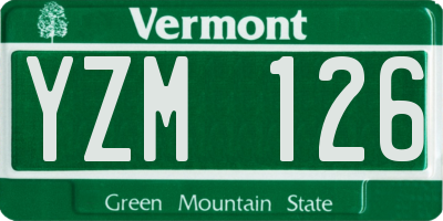 VT license plate YZM126