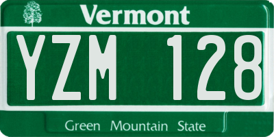 VT license plate YZM128