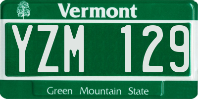 VT license plate YZM129