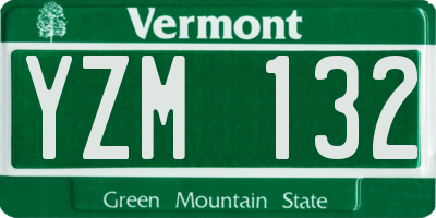 VT license plate YZM132