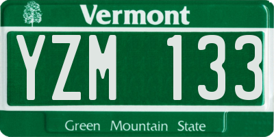 VT license plate YZM133