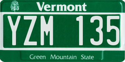 VT license plate YZM135