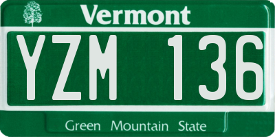 VT license plate YZM136