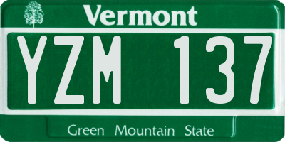 VT license plate YZM137