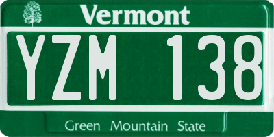 VT license plate YZM138