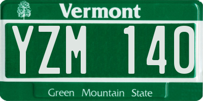 VT license plate YZM140