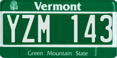 VT license plate YZM143