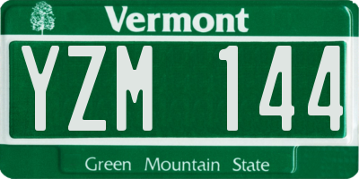 VT license plate YZM144