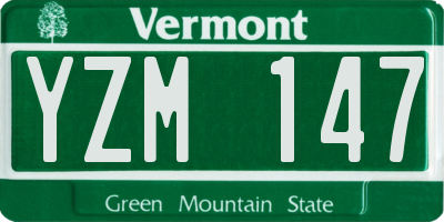 VT license plate YZM147