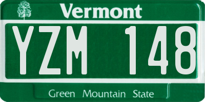 VT license plate YZM148