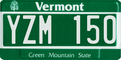 VT license plate YZM150