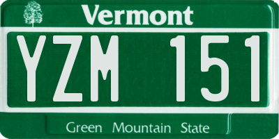 VT license plate YZM151