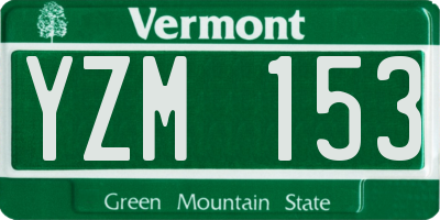 VT license plate YZM153
