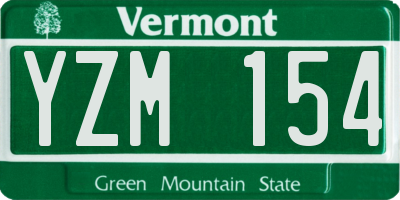 VT license plate YZM154
