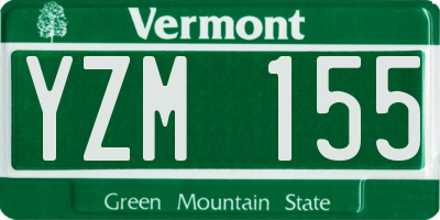 VT license plate YZM155