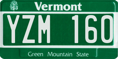 VT license plate YZM160