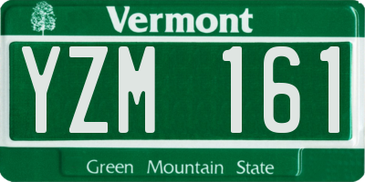 VT license plate YZM161