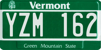 VT license plate YZM162