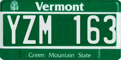 VT license plate YZM163