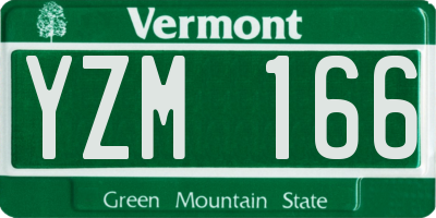 VT license plate YZM166
